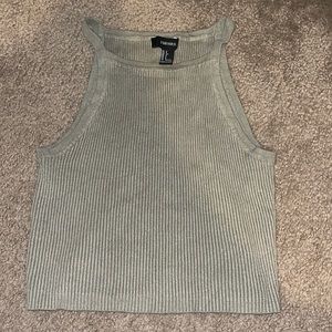 Green ribbed tank top